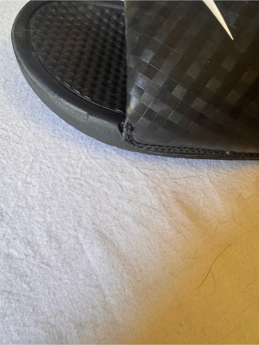 Nike Black Slide Sandals with White Logo